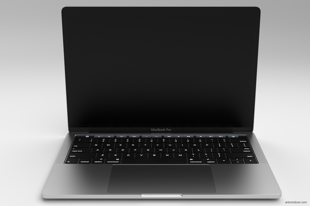 new macbook pro Touch Bar 3d model and renders 2016 - 2017 (maya + arnold)