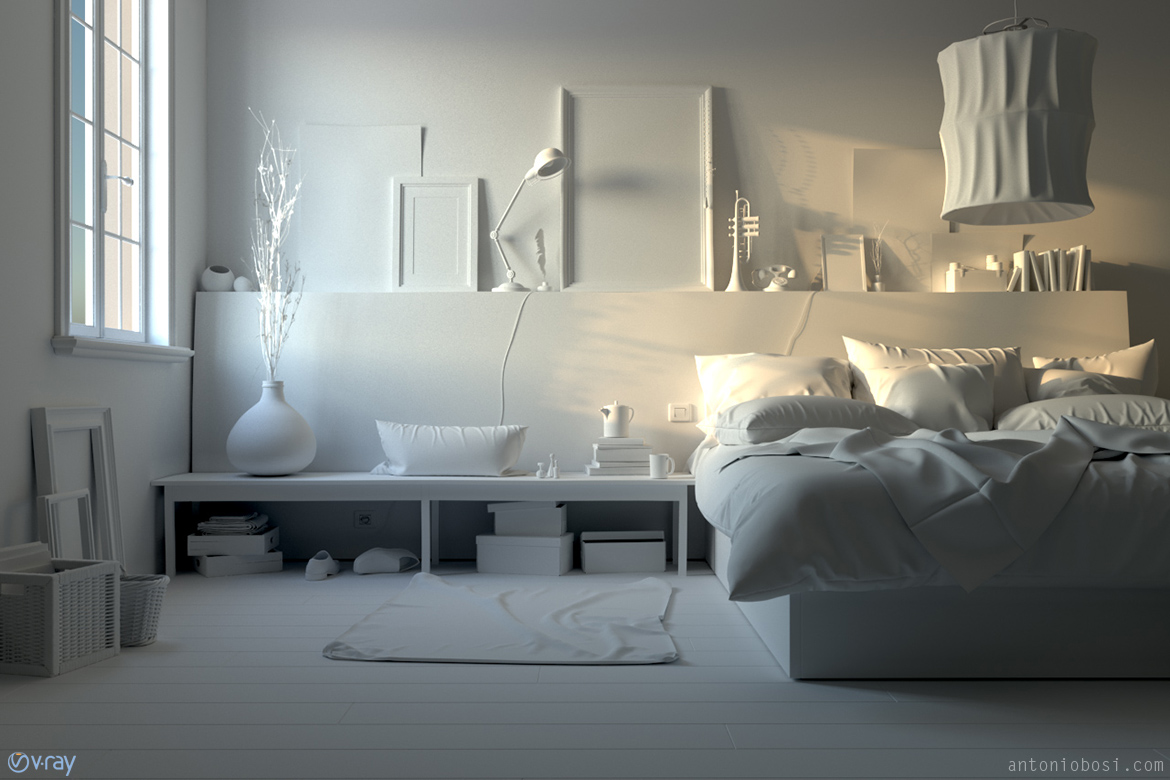 V-Ray vs Mental Ray interior render test