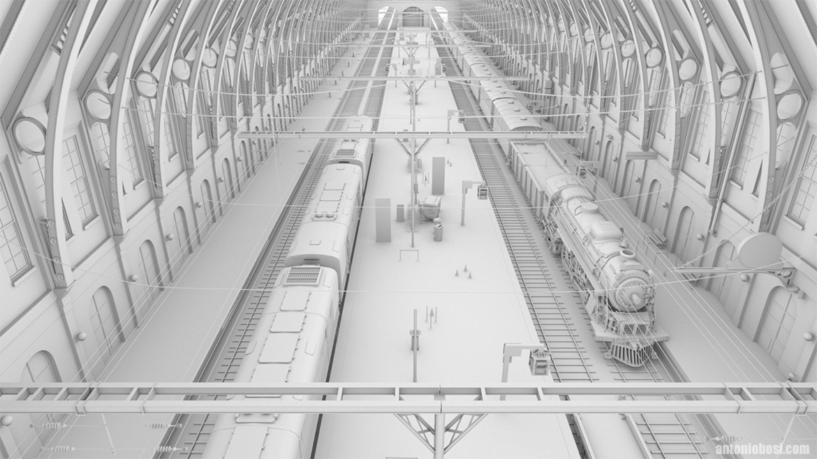 train station render kings cross 3d model 01