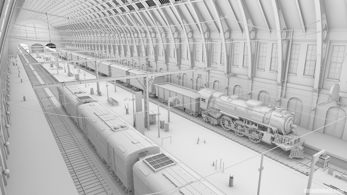 train station render kings cross 3d model 04