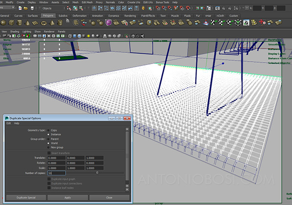 make carpet in maya tutorial: create second row make carpet in maya tutorial: create second row