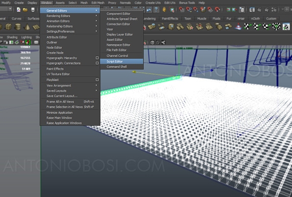 make carpet in maya tutorial: open maya script editor make carpet in maya tutorial: open maya script editor