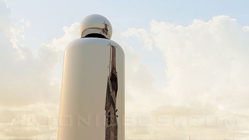 Composited sky reflections in mental ray render