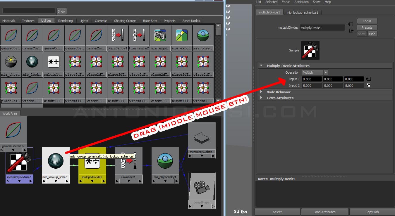 Mental Ray clouds mib_lookup_spherical node Physical Sky's