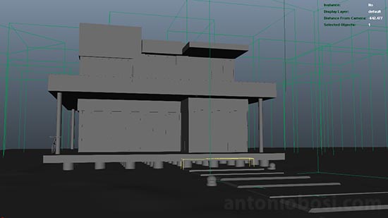Open maya exterior render scene