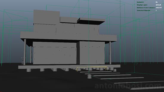 Open maya exterior render scene Open maya exterior render scene