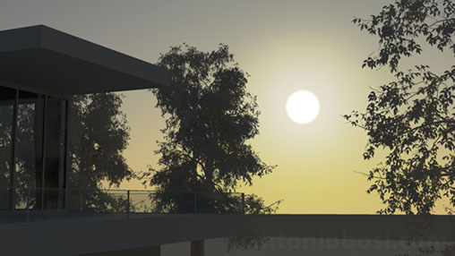 Mental Ray for Maya physical sun disk intensity for exterior rendering