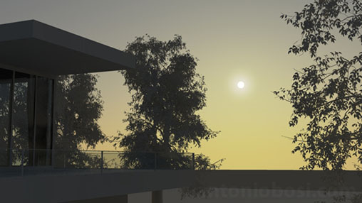 Mental Ray for Maya physical sun disk scale for exterior rendering