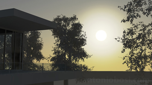 Mental Ray for Maya physical sun disk glow (bigger) for exterior rendering