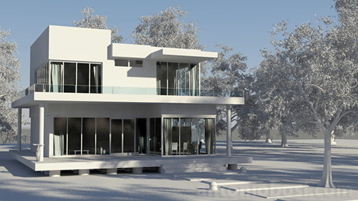 Mental Ray exterior render tone mapper on