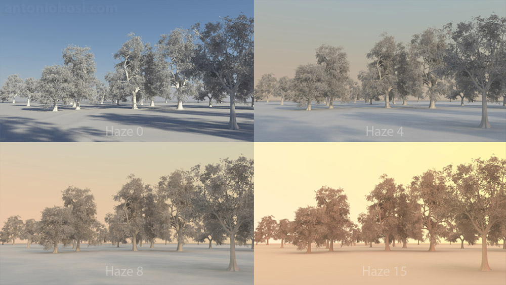 Mental Ray for Maya physical sky haze for exterior renders