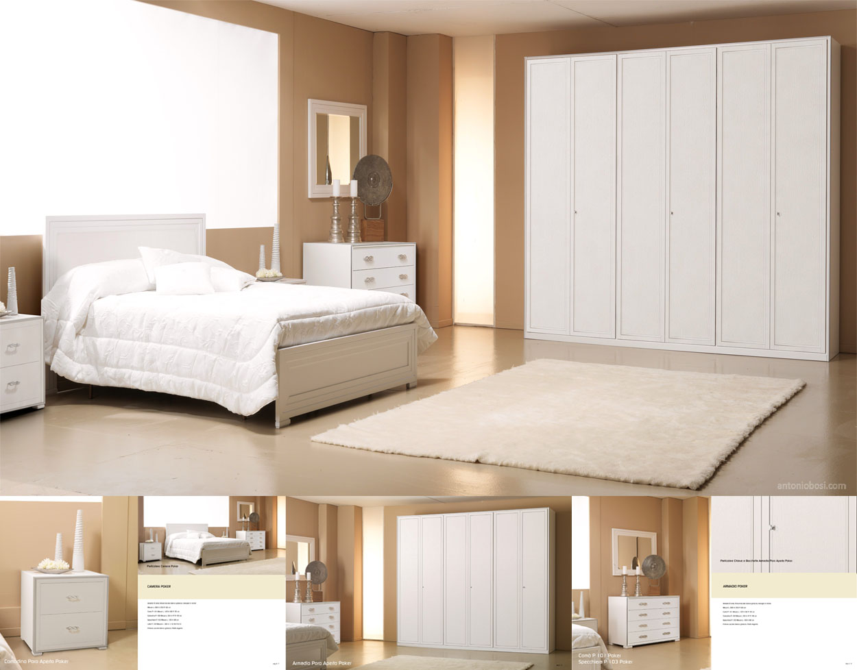 Bedroom Render with Wood Cabinet 3d and Furnishing