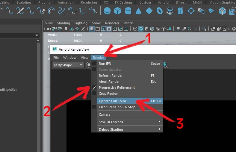 Arnold Render GPU benchmark window Settings