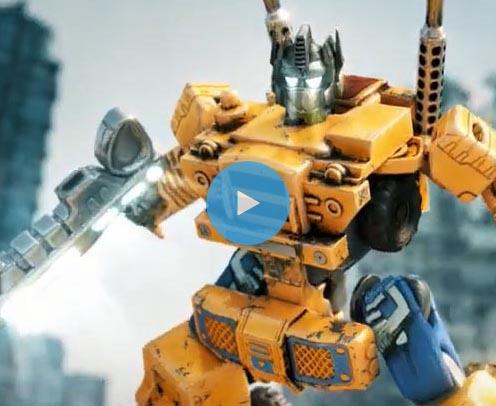 Character animated robot transformer render in Maya and Arnold